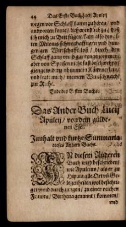 Das Ander Buch Lucii Apuleii/ von dem güldenen Esel.