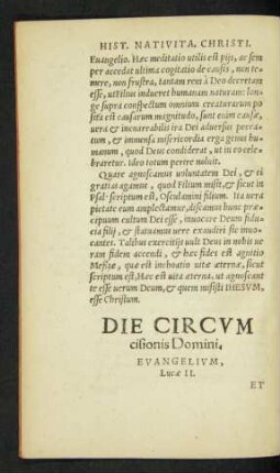 Die Circumcisionis Domini.