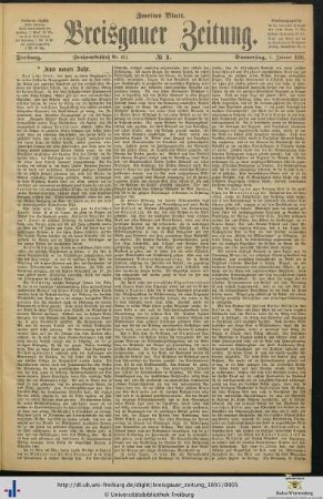 01.01.1891 (Zweites Blatt)