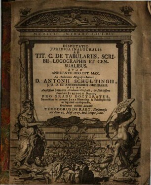 Disputatio Iuridica Inauguralis Ad Tit. C. De Tabulariis, Scribis, Logographis Et Censualibus