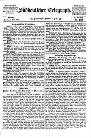 Süddeutscher Telegraph : Münchner Abendzeitung. 1869,7/12 = Jg. 2