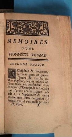 Memoires D'Une Honnête Femme. 2