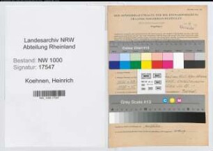 Entnazifizierung Heinrich Koehnen, geb. 03.06.1899 (Referent)