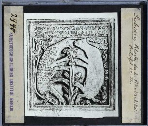 Subiaco, Kloster der hl. Scholastika : Relief des IX. Jahrhunderts