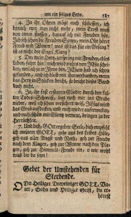 Gebet der Umstehenden für Sterbende.