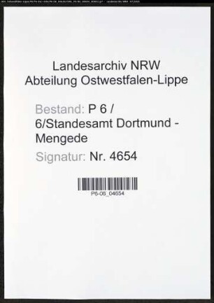 Heiratsregister Standesamt Dortmund-Mengede (XIII)