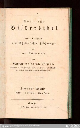 2: Moralische Bilderbibel : mit Kupfern nach Schubert'schen Zeichnungen und mit Erklärungen