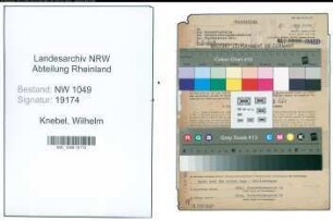 Entnazifizierung Wilhelm Knebel , geb. 08.04.1900 (Inspektor)