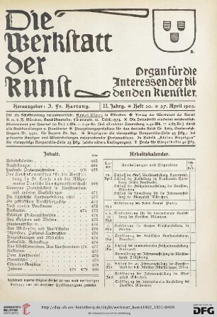 Inhalt / Arbeitskalender / Geplante Ausstellungen / Eröffnete Ausstellungen / Laufende Preisausschreiben
