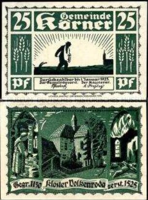 Körner 25 Pfennig, Notgeldserie