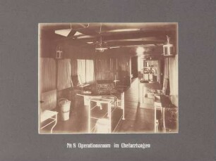 Operationsraum im Chefarztwagen eines Lazarettzuges der bayerischen freiwilligen Krankenpflege