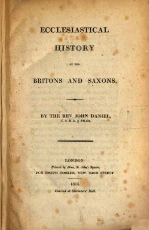 Ecclesiastical history of the Britons and Saxons