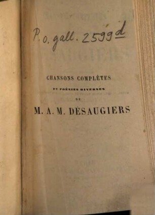 Chansons complètes et poésies diverses