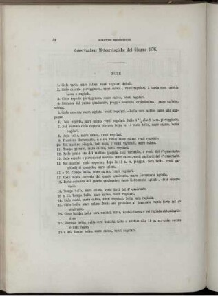 Osservazioni Meteorologiche del Giugno 1876.