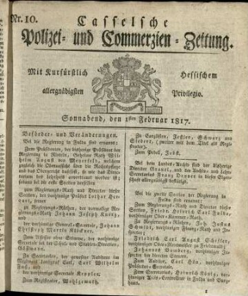 Nr. 10, Sonnabend, den 1sten Februar 1817
