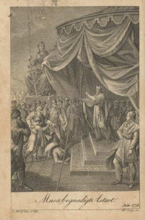 Musa begnadigt Astart. Seite 179 ; L. Wolf inv. et. del. ; W. Jury sc.