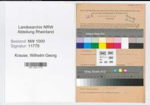 Entnazifizierung Wilhelm Georg Krause, geb. 17.07.1902 (Prokurist)