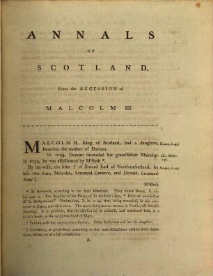 Annals of Scotland. 1. From the accession of Malcolm II suinamed Canmore to the accession of Robert I.