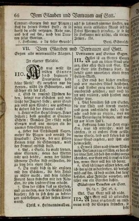 VII. Vom Glauben und Vertrauen auf Gott.