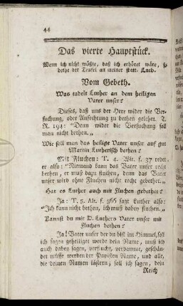 Das vierte Hauptstück. [...] Vom Gebeth.