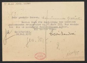 Brief an B. Schott's Söhne : 28.05.1932