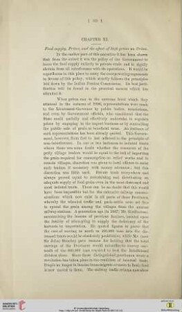 Chapter XI: Food supply, Prices and the effect of high prices on Crime