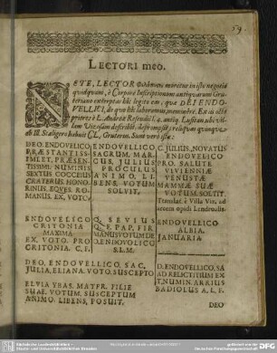 Lectori meo