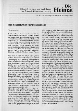 Nr. 3/4 - 94. Jahrgang - Neumünster, März/April 1987