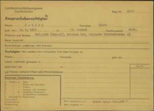 Eintrag in der Bundeszentralkartei (Teil des Testsamples): Daniel, Erich