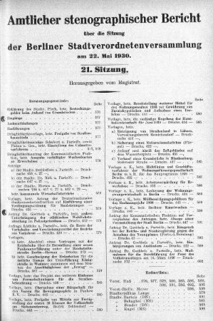 Sitzung 21, 22. Mai 1930
