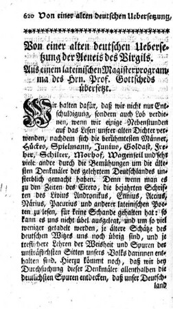 Von einer alten deutschen Uebersetzung der Aeneis des Virgils
