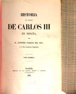 Historia del reinado de Carlos III en España, 1