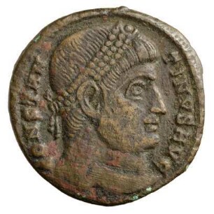 Münze, Follis, Aes 3, 328 - 329 n. Chr.