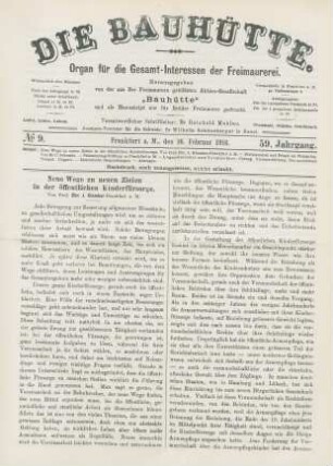 No. 9. Frankfurt a. M., den 26. Februar 1916. 59. Jahrgang.