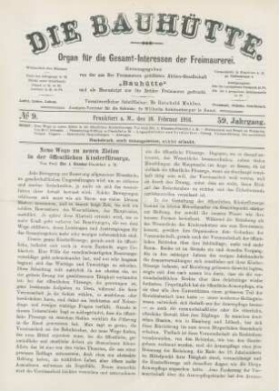 No. 9. Frankfurt a. M., den 26. Februar 1916. 59. Jahrgang.