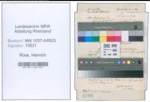 Entnazifizierung Heinrich Rose , geb. 21.10.1909 ()