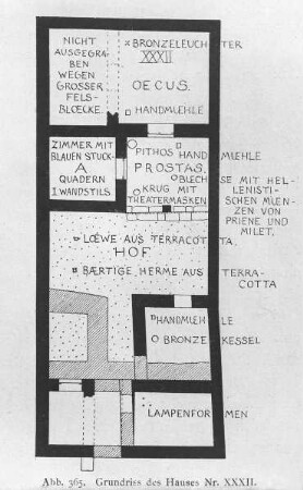 Grundriß des Hauses Nr. XXV