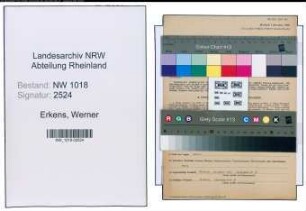 Entnazifizierung Werner Erkens , geb. 02.07.1904 (Kaufmaennischer Angestellter)