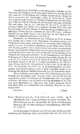 Das Hamburgische Schuldbuch von 1288, bearb. von Erich von Lehe, (Veröffentlichungen aus dem Staatsarchiv der Freien und Hansestadt Hamburg, 4) : Hamburg, Christians, 1956
