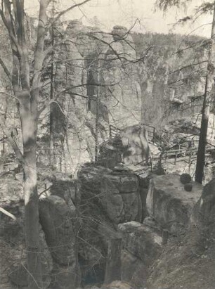 Elbsandsteingebirge. Basteigebiet. Wehltürme. Blick über Neurathen