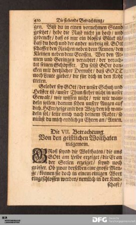 Die VII. Betrachtung.