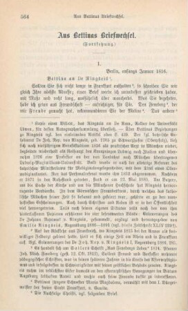 564-573 Aus Bettinas Briefwechsel : Fortsetzung
