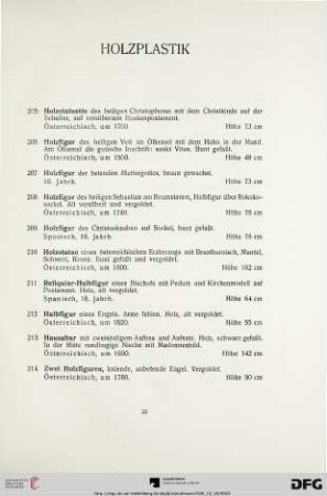 Holzplastik (Nr. 205-214)
