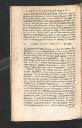 Li. Horatius Tursellinus.