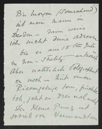Brief von Ethel Mary Fiedler an Margarete Hauptmann