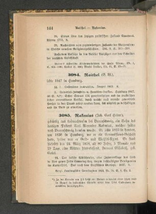 3085. Rakenius (Joh. Carl Heinr.)