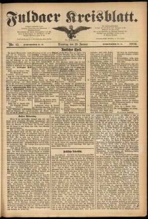 Ausgabe vom Dienstag, den 28. Januar 1902.