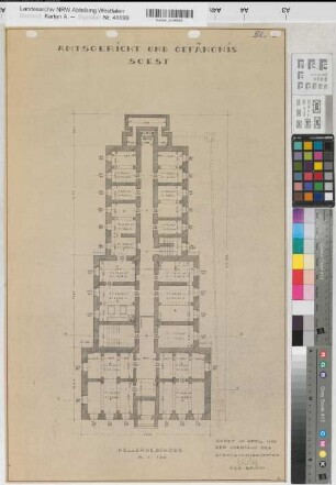 Soest, Amtsgericht und Gefängnis, Kellergeschoss, Grundriss