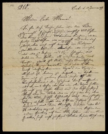 Brief an Mama, 10.01.1910, Lindi
