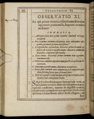 Observatio XI. - Observatio XX.